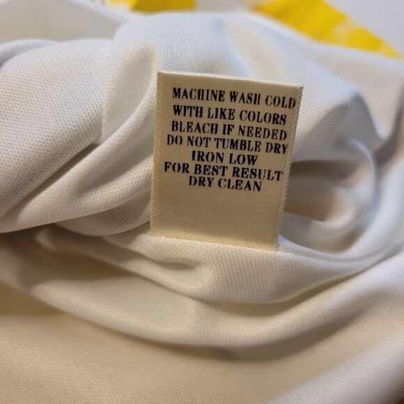 Love Riche White with Yellow Lemons Cotton Midi Dress Women's Large - Picture 13 of 13